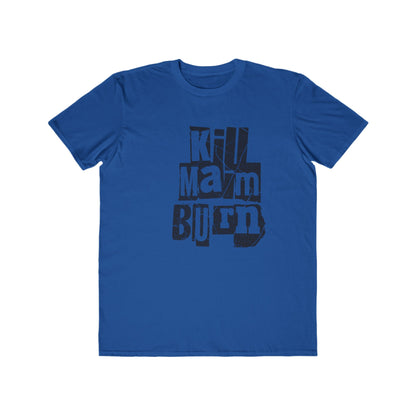 Men's Tee Distressed Block Text "Kill Maim Burn" Vintage Graphic
