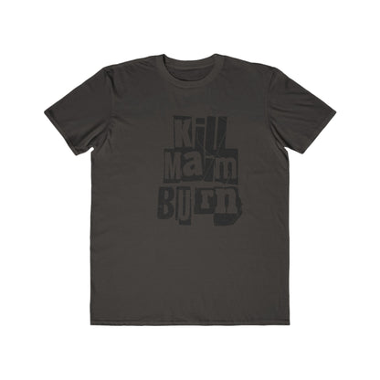 Men's Tee Distressed Block Text "Kill Maim Burn" Vintage Graphic