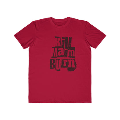 Men's Tee Distressed Block Text "Kill Maim Burn" Vintage Graphic
