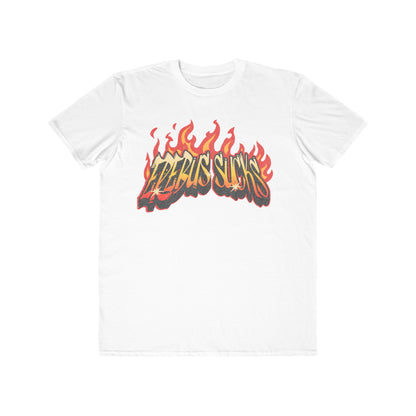 Men's Flame Graphic Tee — "Erebus Sucks" Retro Fire Design